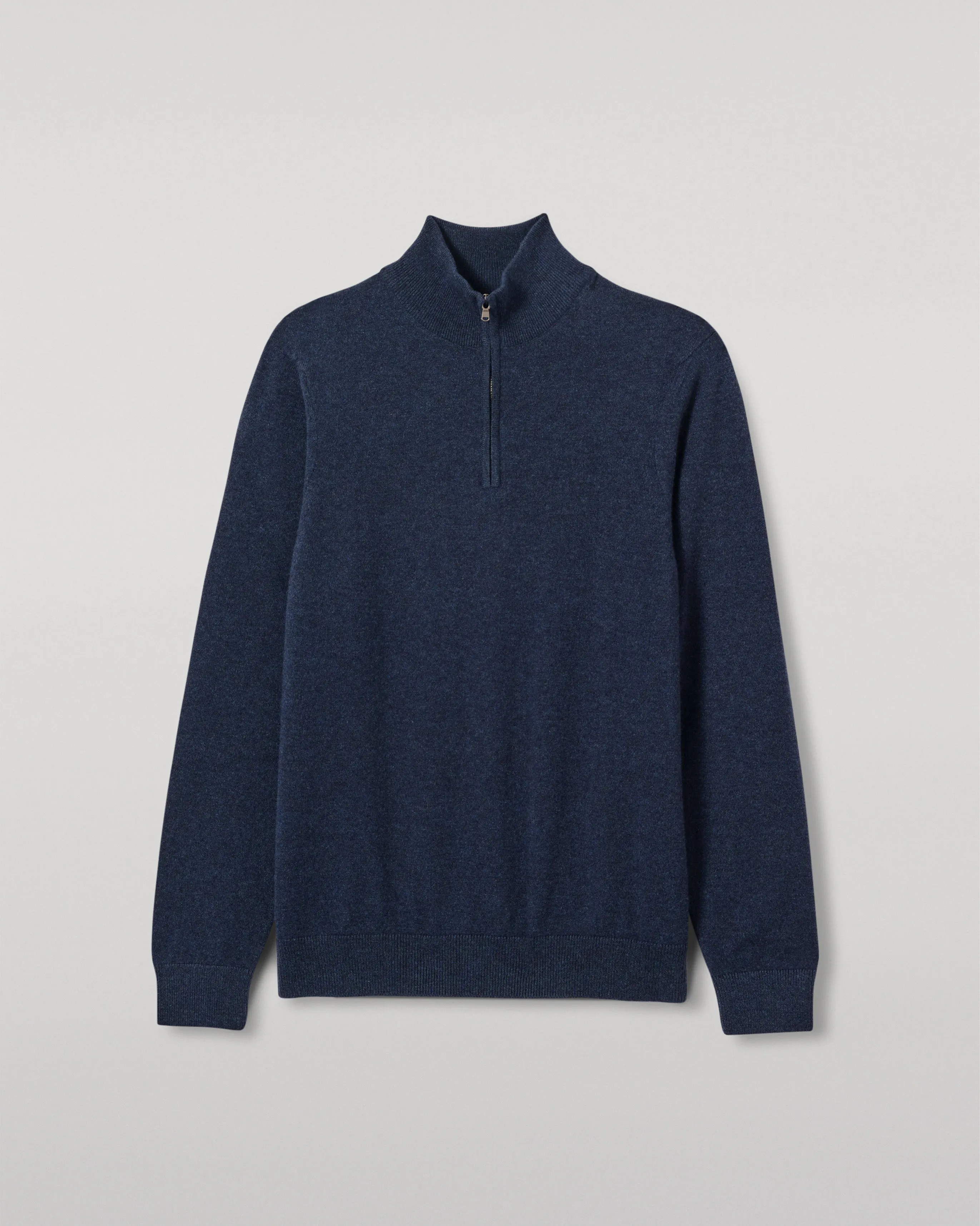 Rory Navy Classic Cashmere Zip Neck Jumper sold by Johnstons of Elgin product image thumbnail 2