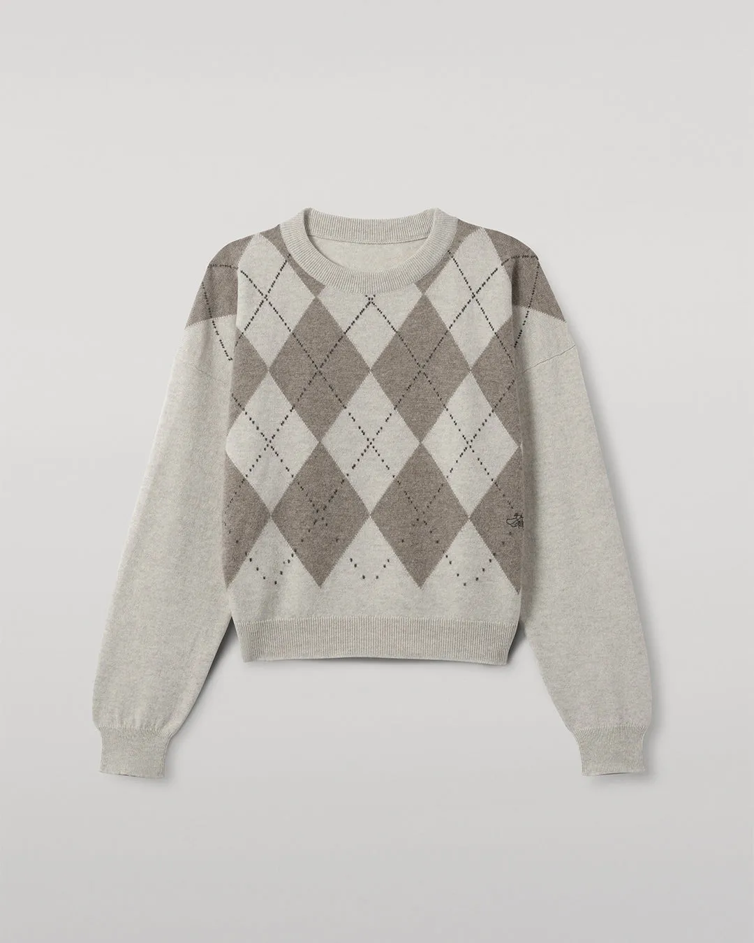 Clan Natural Argyle Cashmere Jumper sold by Johnstons of Elgin product image thumbnail 2