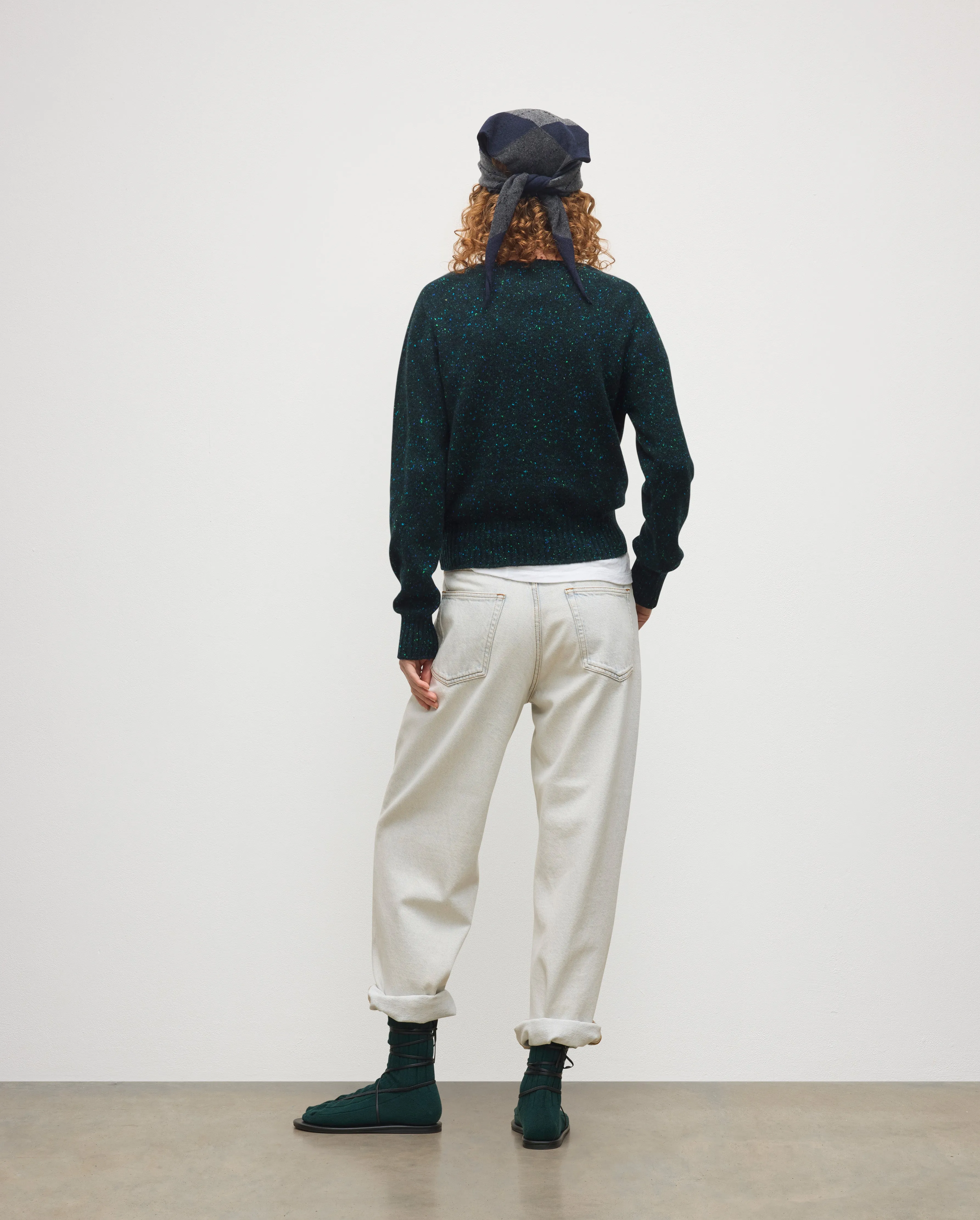 Cairn Green Donegal Cashmere Jumper sold by Johnstons of Elgin product image thumbnail 3