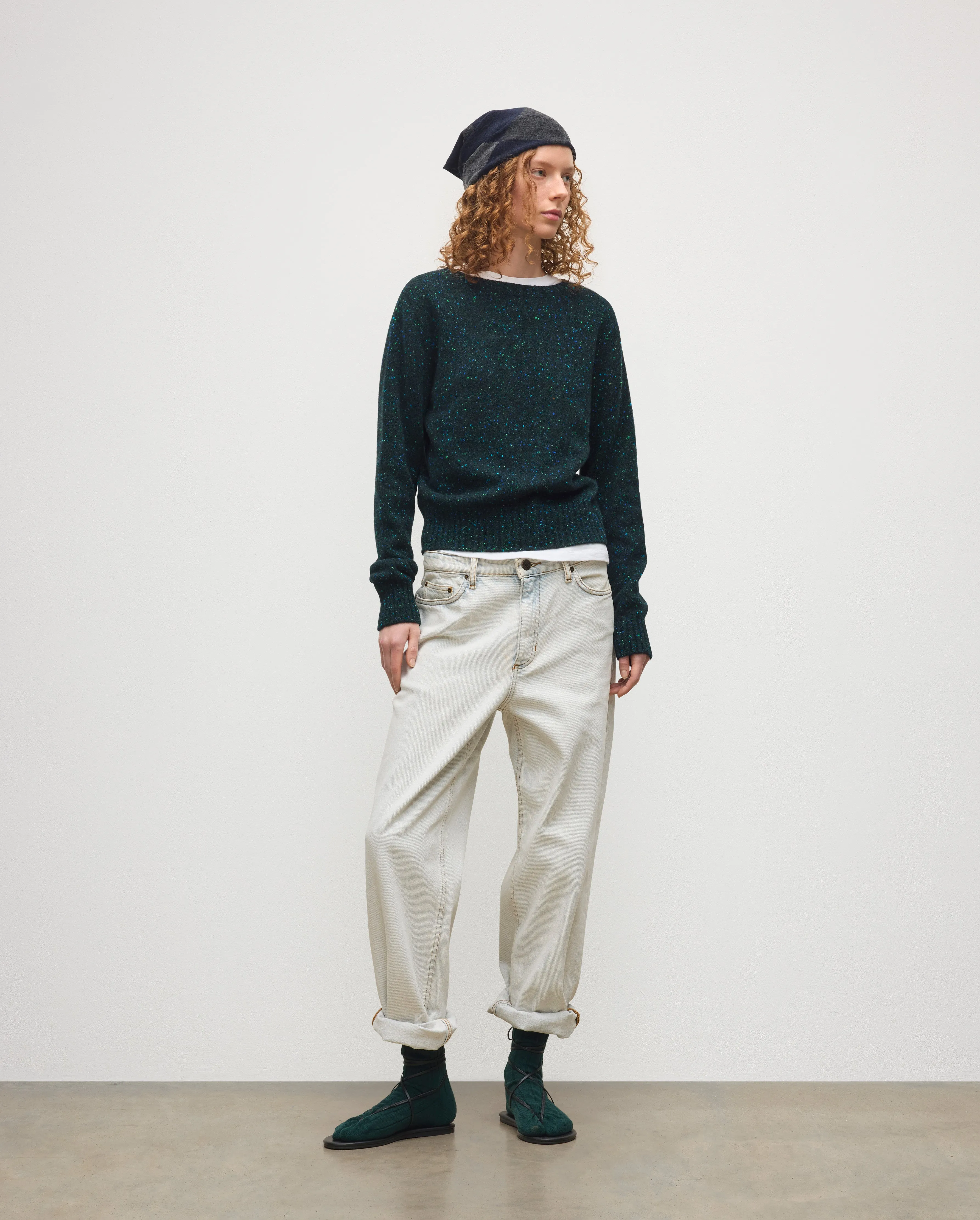 Cairn Green Donegal Cashmere Jumper sold by Johnstons of Elgin