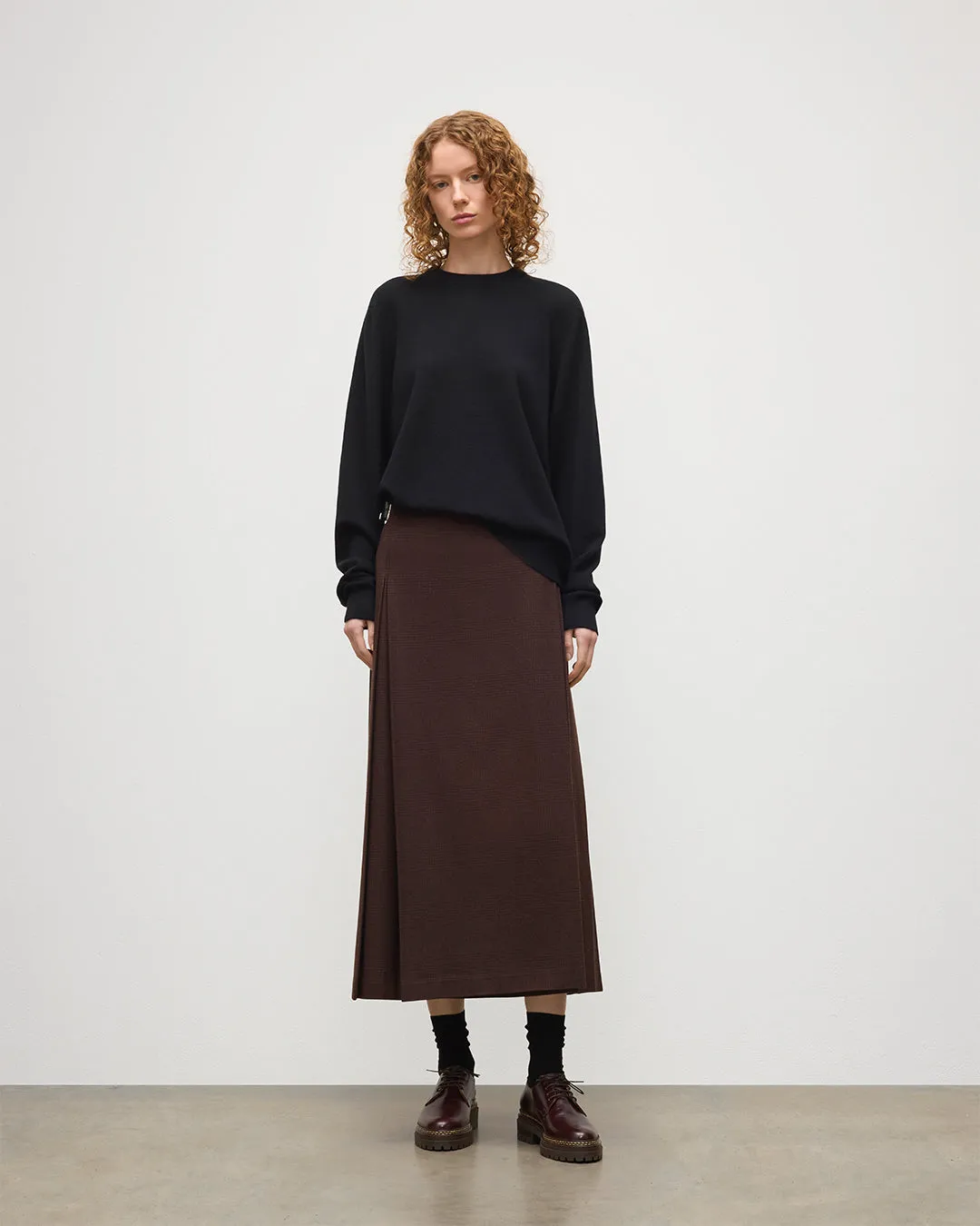 Le Kilt | Johnstons of Elgin Brown Long Kilt sold by Johnstons of Elgin