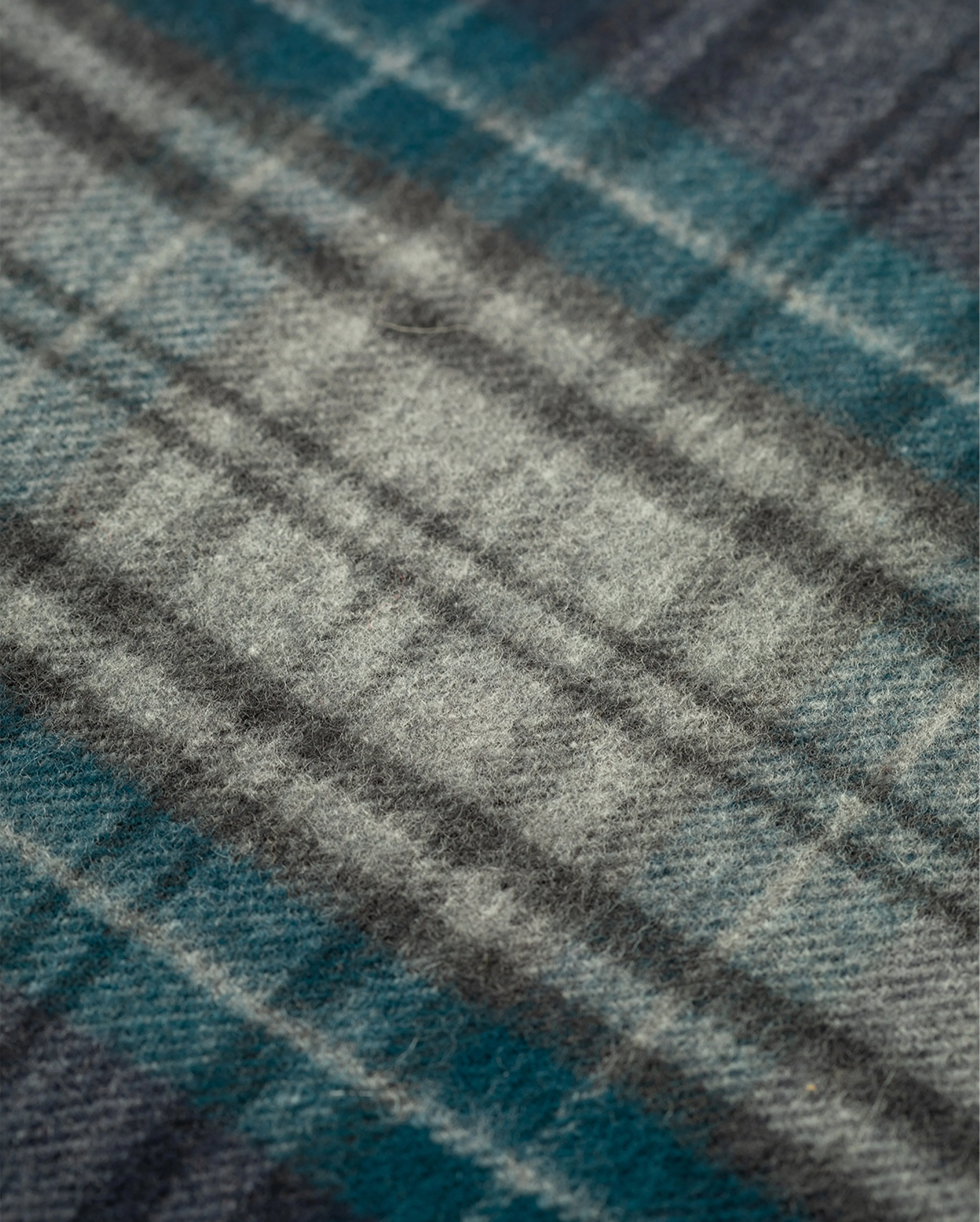 Doune Vintage Check Navy Merino Scarf sold by Johnstons of Elgin product image thumbnail 2