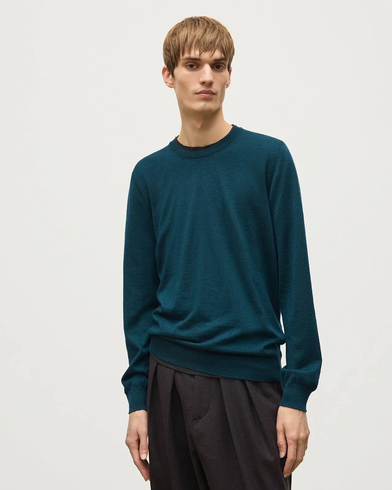 Fin Bottle Green Superfine Cashmere Jumper sold by Johnstons of Elgin product image thumbnail 5