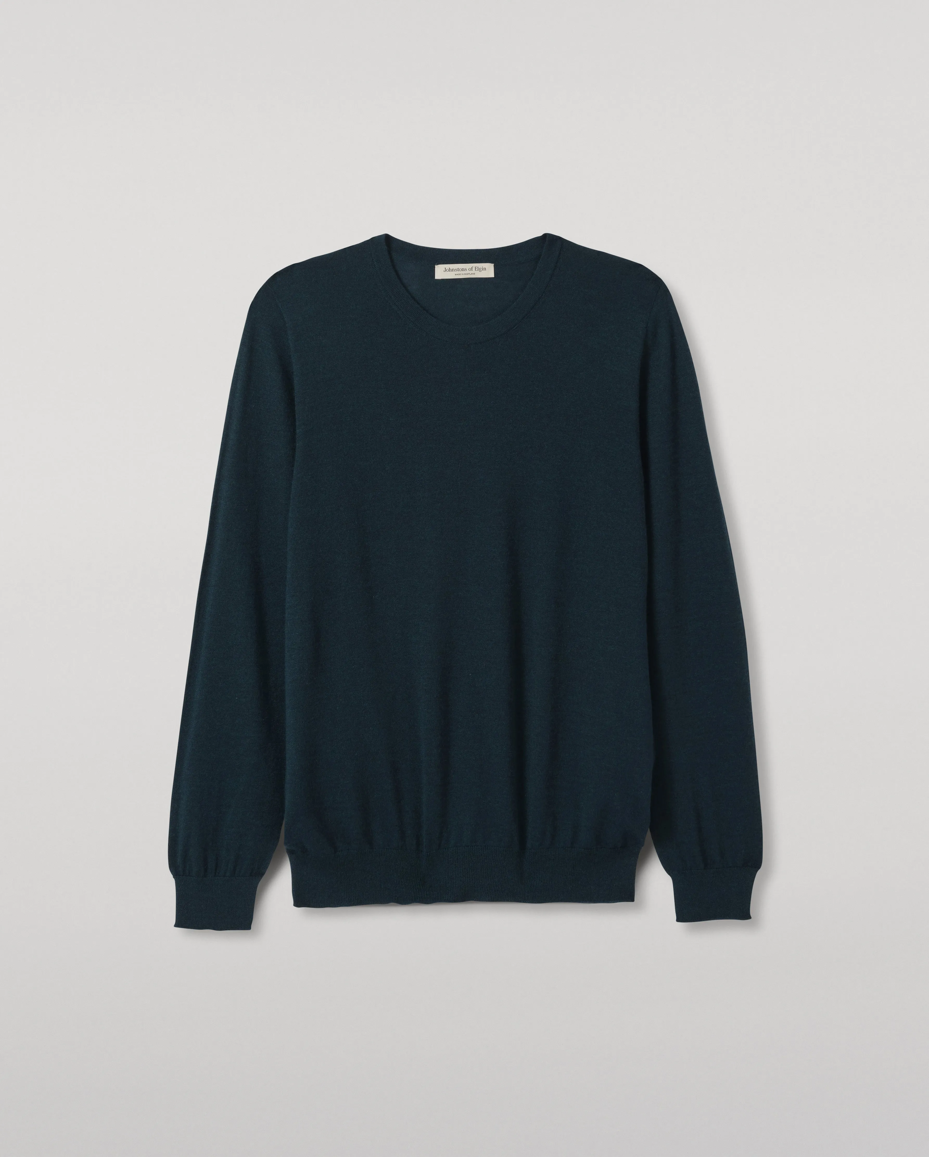 Fin Bottle Green Superfine Cashmere Jumper sold by Johnstons of Elgin product image thumbnail 2