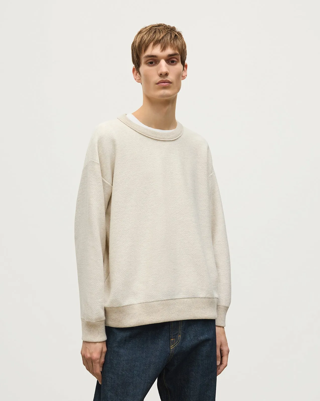 Liddell Natural Cashmere Sweatshirt sold by Johnstons of Elgin product image thumbnail 5