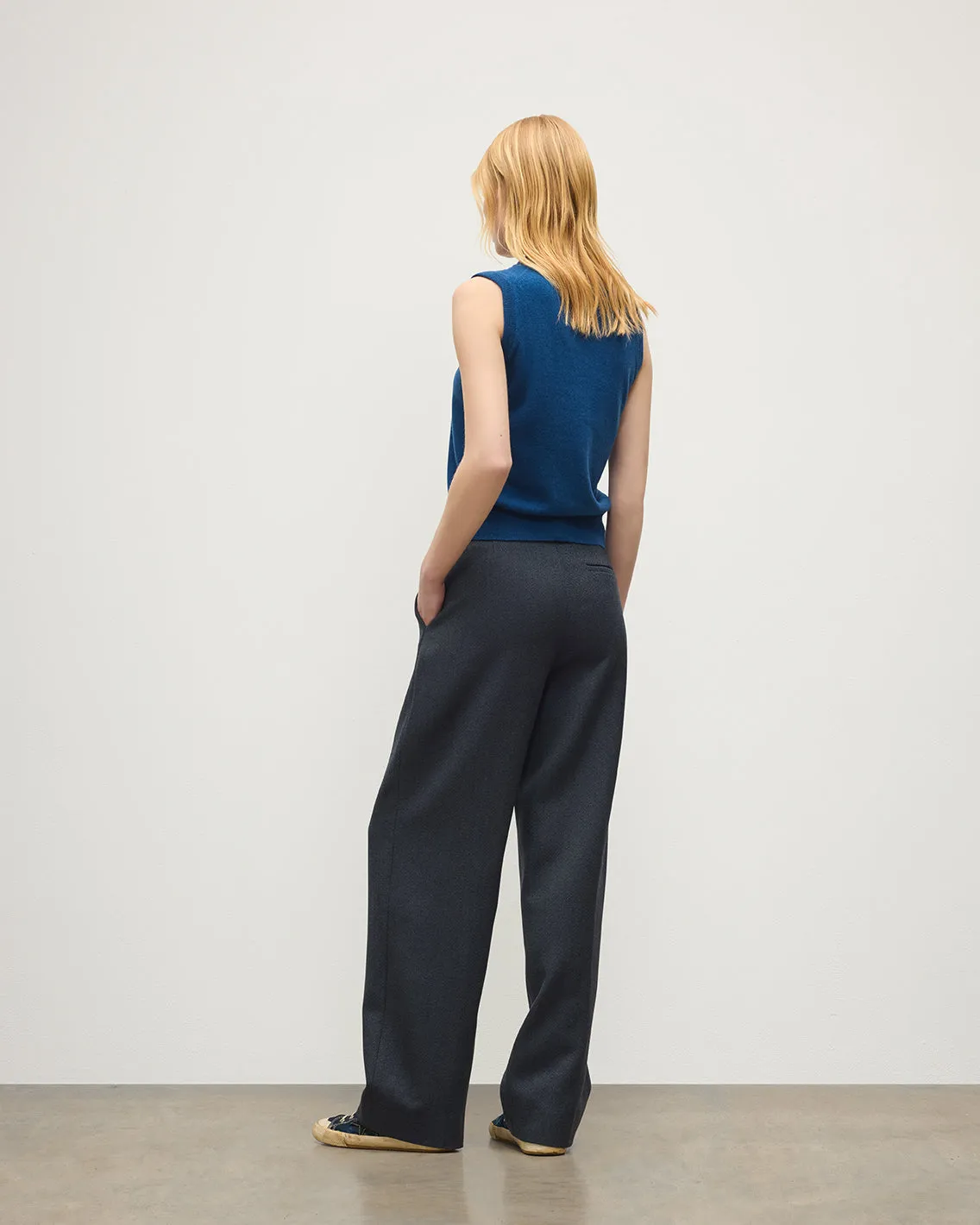 Iris Classic Blue Cashmere Tank sold by Johnstons of Elgin product image thumbnail 4