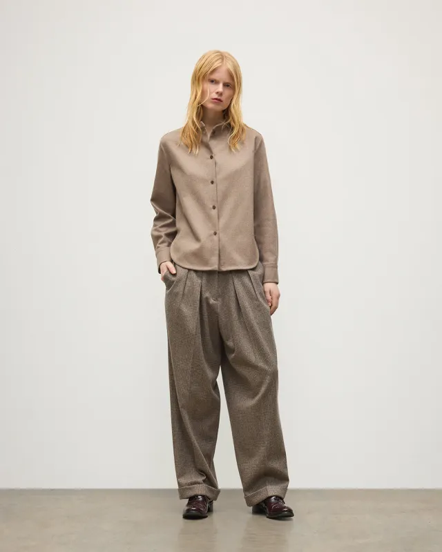 Etain Natural Shirt made by Johnstons of Elgin