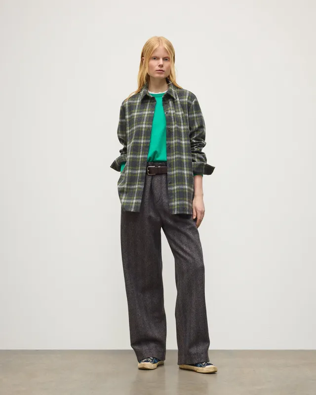 Clanlass Green Plaid Overshirt made by Johnstons of Elgin