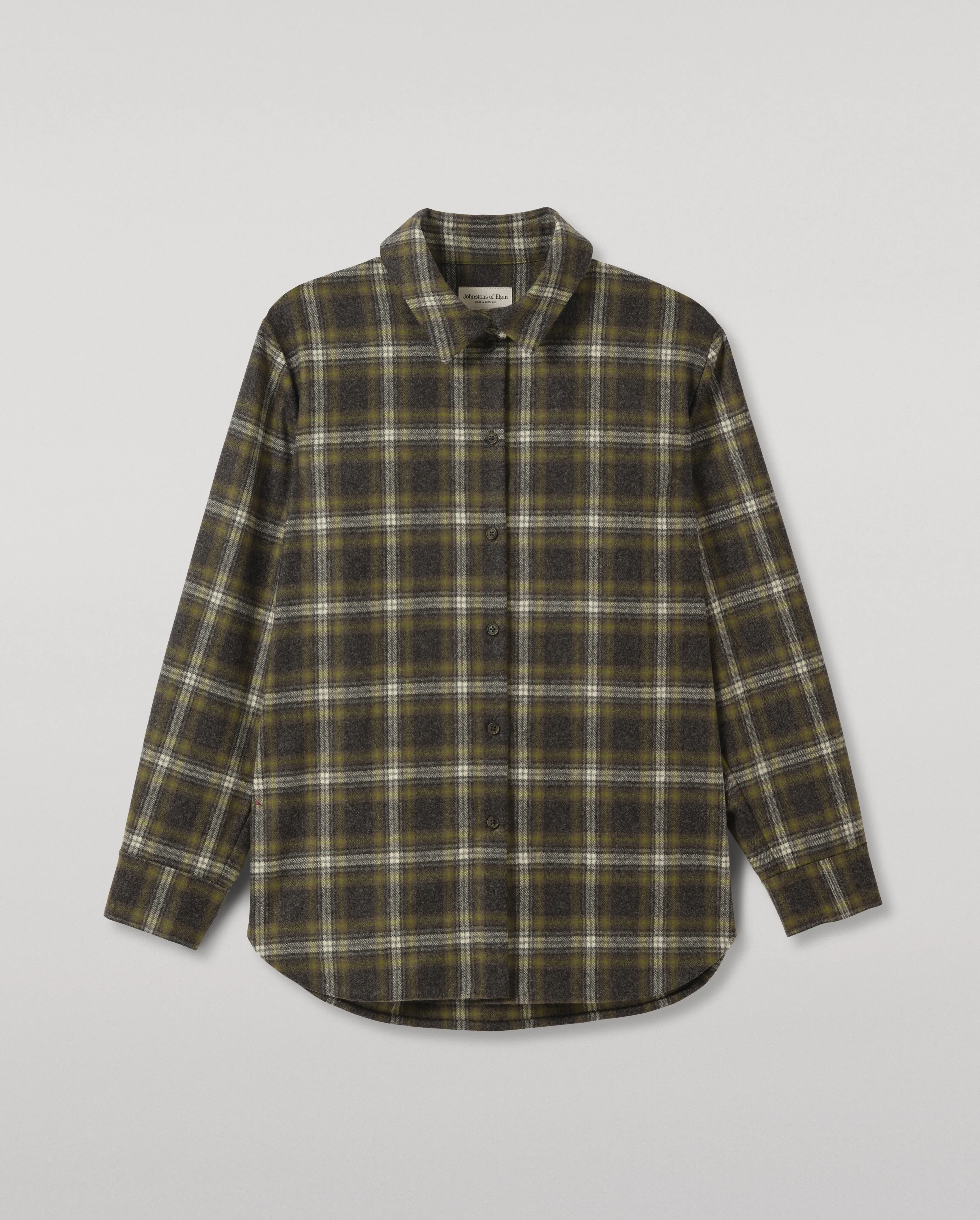 Clanlass Green Plaid Overshirt sold by Johnstons of Elgin product image thumbnail 2