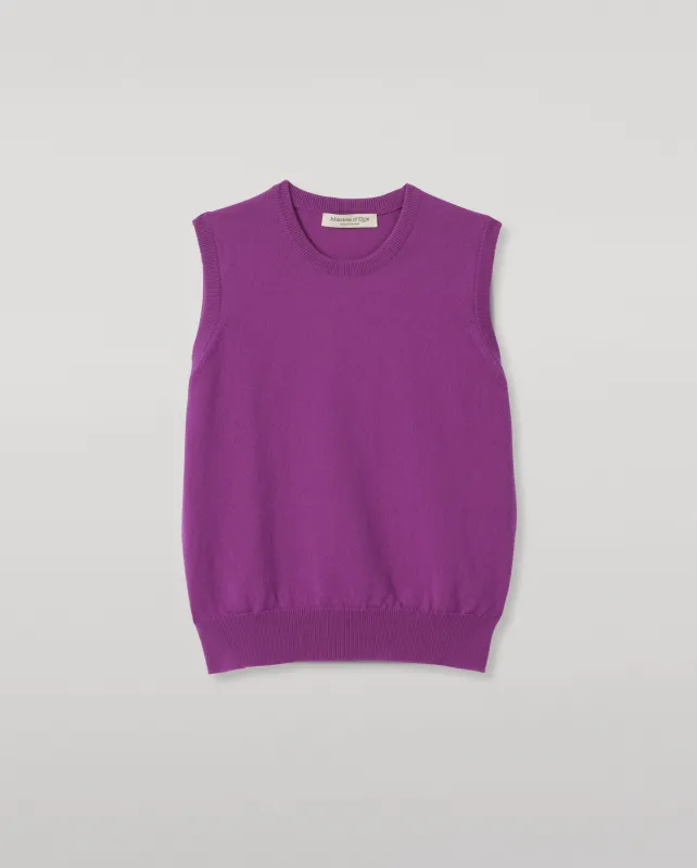 Iris Classic Purple Cashmere Tank made by Johnstons of Elgin