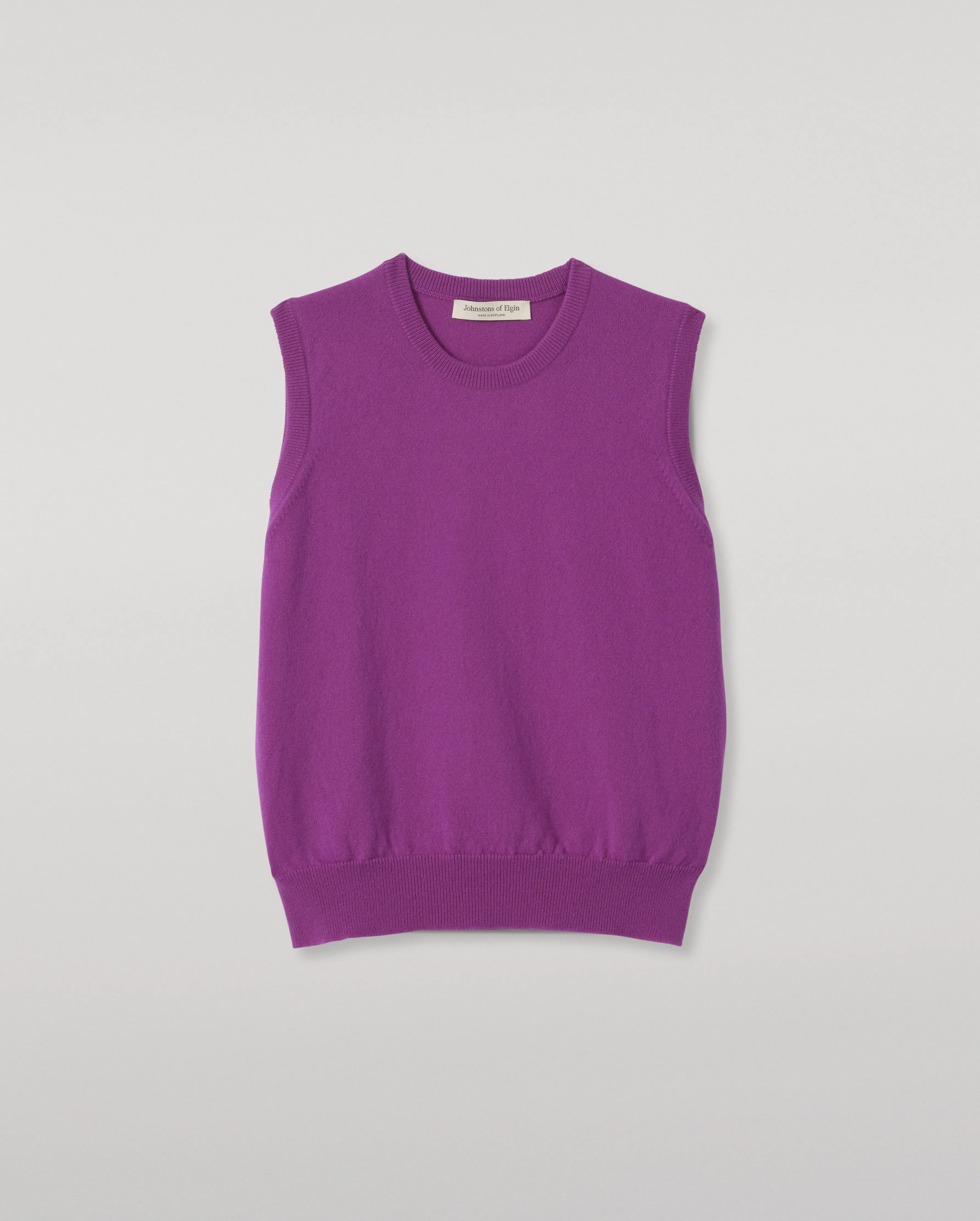 Iris Classic Purple Cashmere Tank sold by Johnstons of Elgin