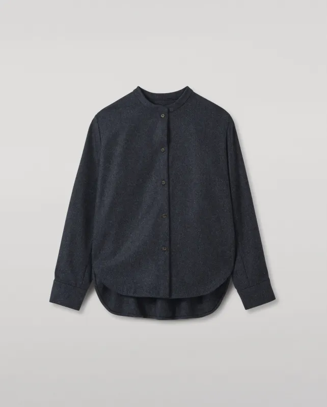 Etain Dark Blue Shirt made by Johnstons of Elgin