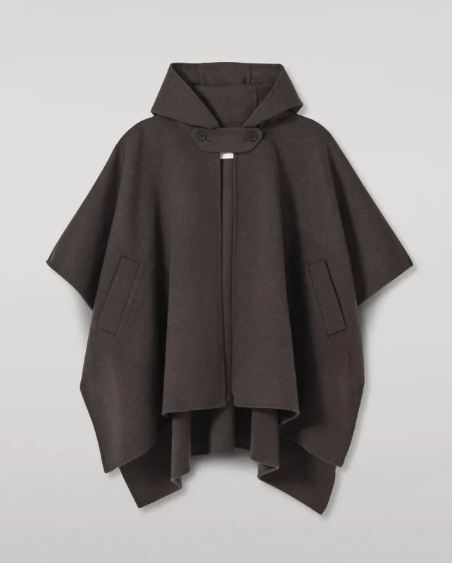 Hoolie Charcoal Hooded Cashmere Cape made by Johnstons of Elgin