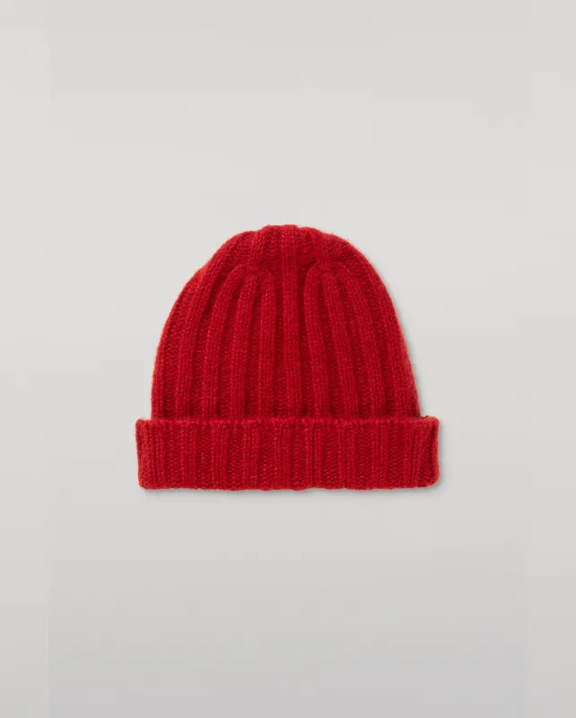 Bhaltair Red Cashmere Silk Beanie made by Johnstons of Elgin