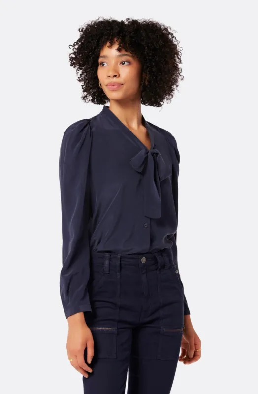 Eldridge Tie Neck Silk Top sold by Joie