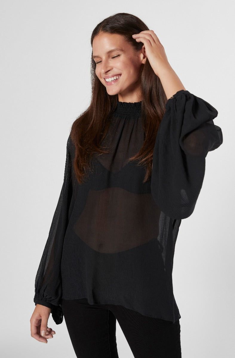 Aldine Long Sleeve Silk Top sold by Joie