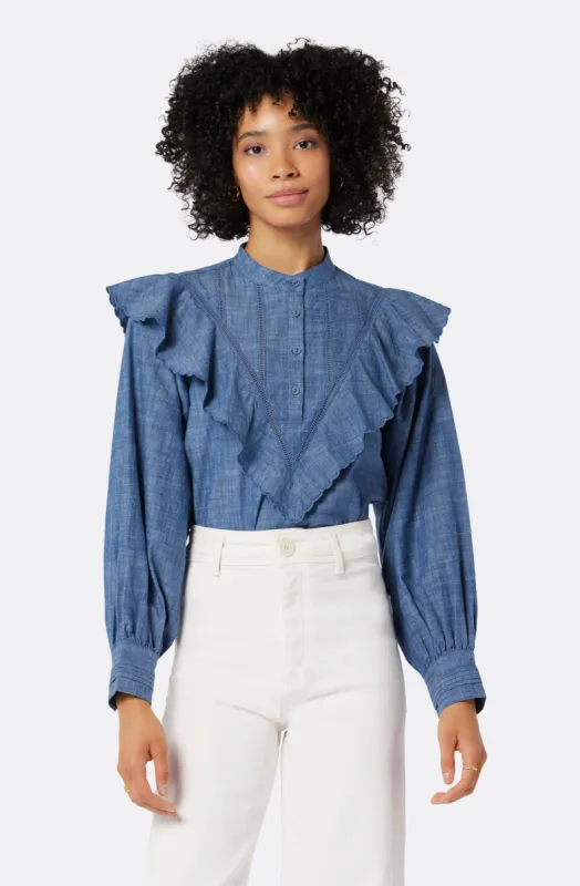 Rivoire Long Sleeve Cotton Top made by Joie