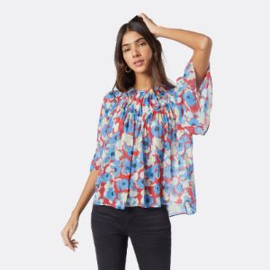 Rosalind Silk Short Sleeve Top sold by Joie