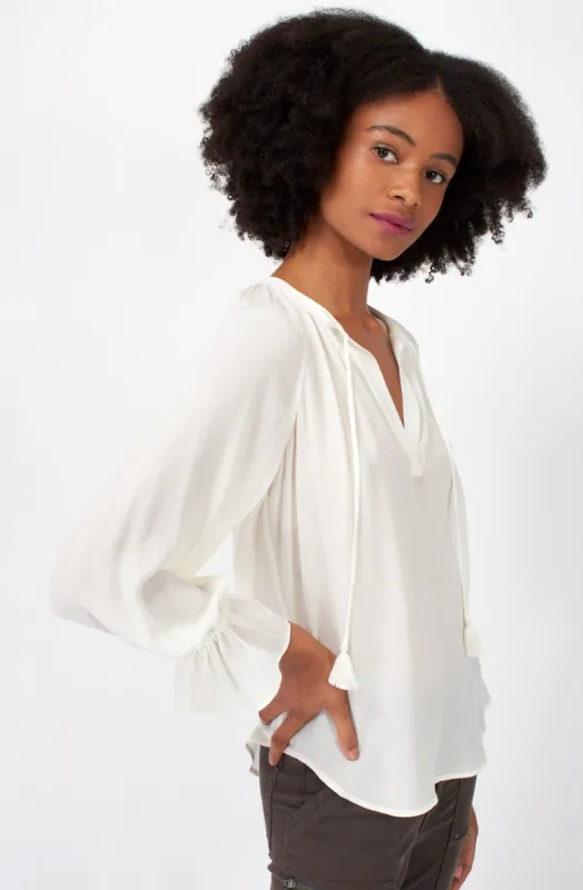 Cecarina Long Sleeve Silk Top sold by Joie