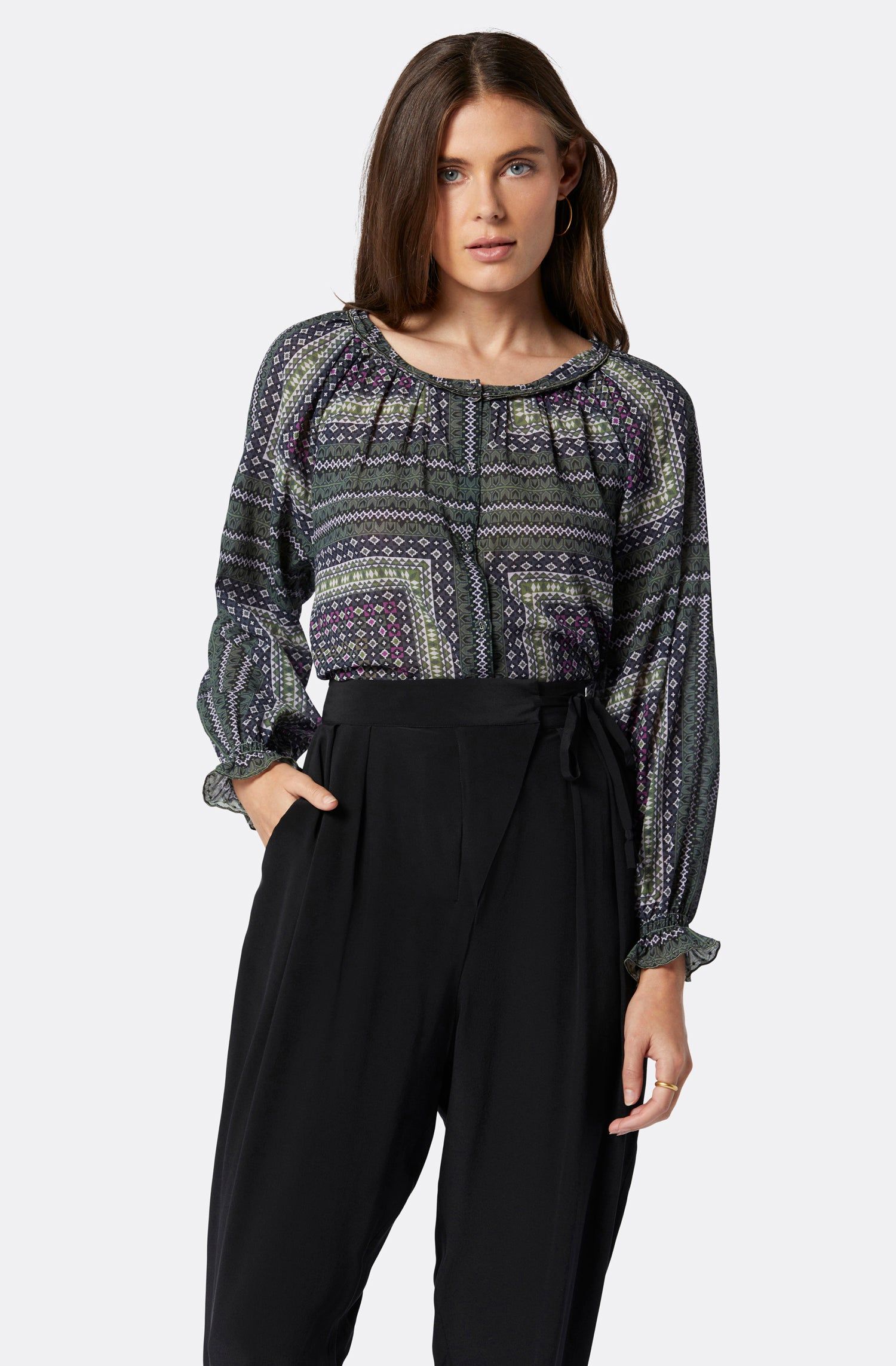 Moneta Long Sleeve Cotton Top sold by Joie