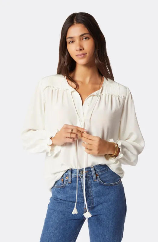 Yerba Long Sleeve Silk Top sold by Joie