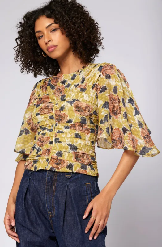 Foster Short Sleeve Silk Top sold by Joie
