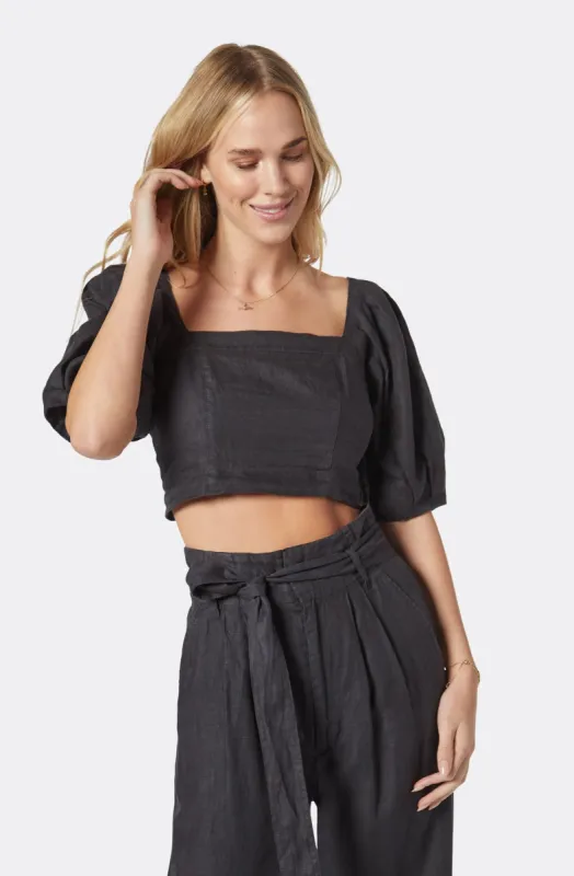 Blanche Short Sleeve Linen Top sold by Joie