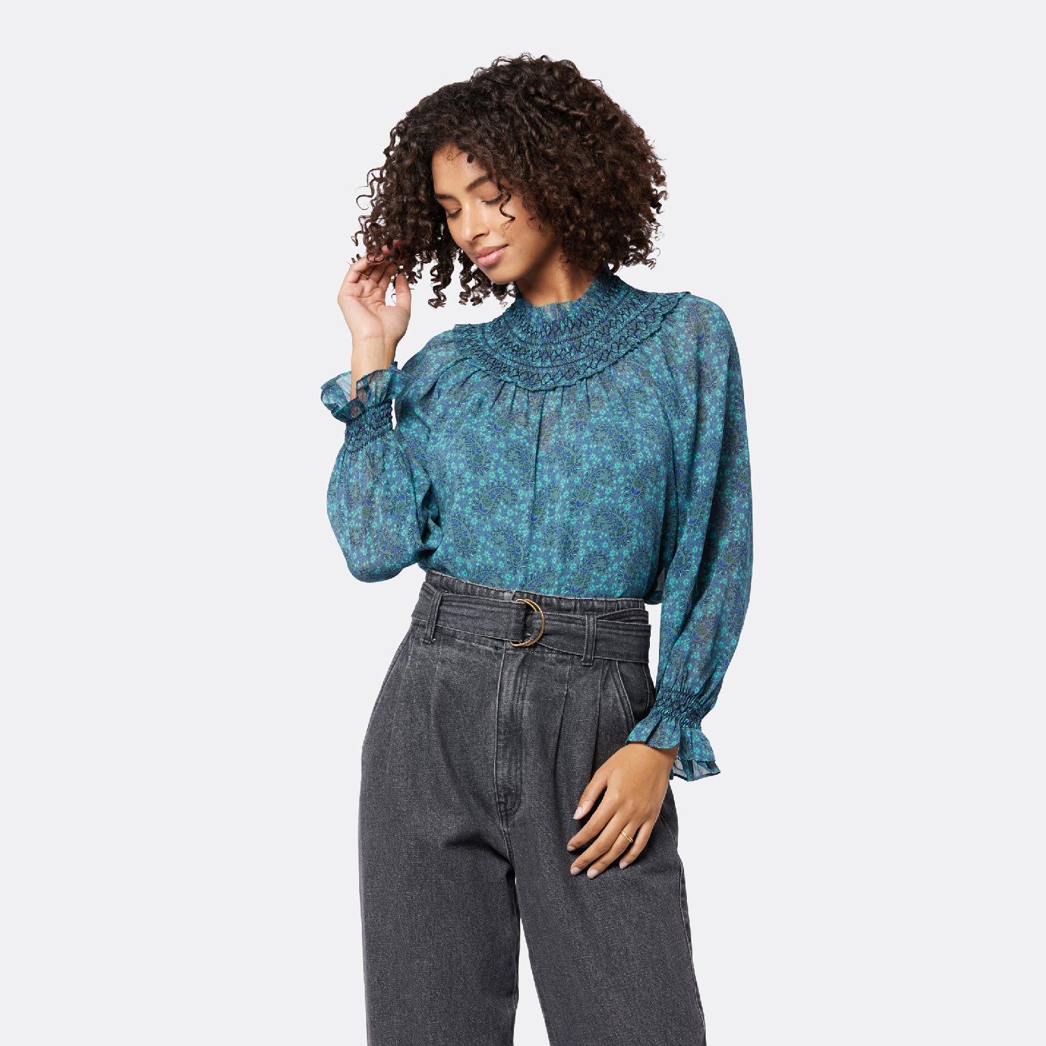 Maia Long Sleeve Silk Top sold by Joie product image thumbnail 6