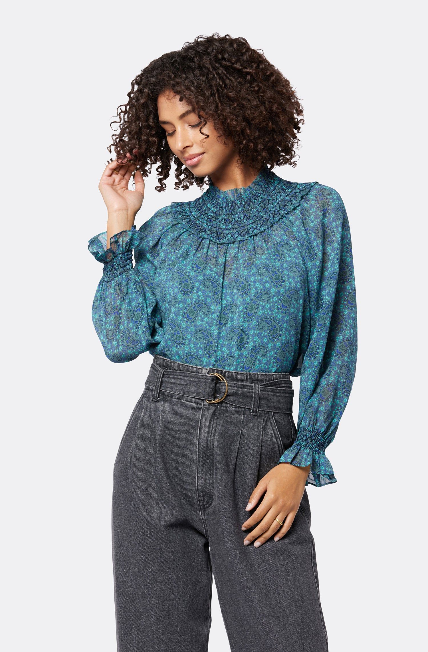 Maia Long Sleeve Silk Top sold by Joie