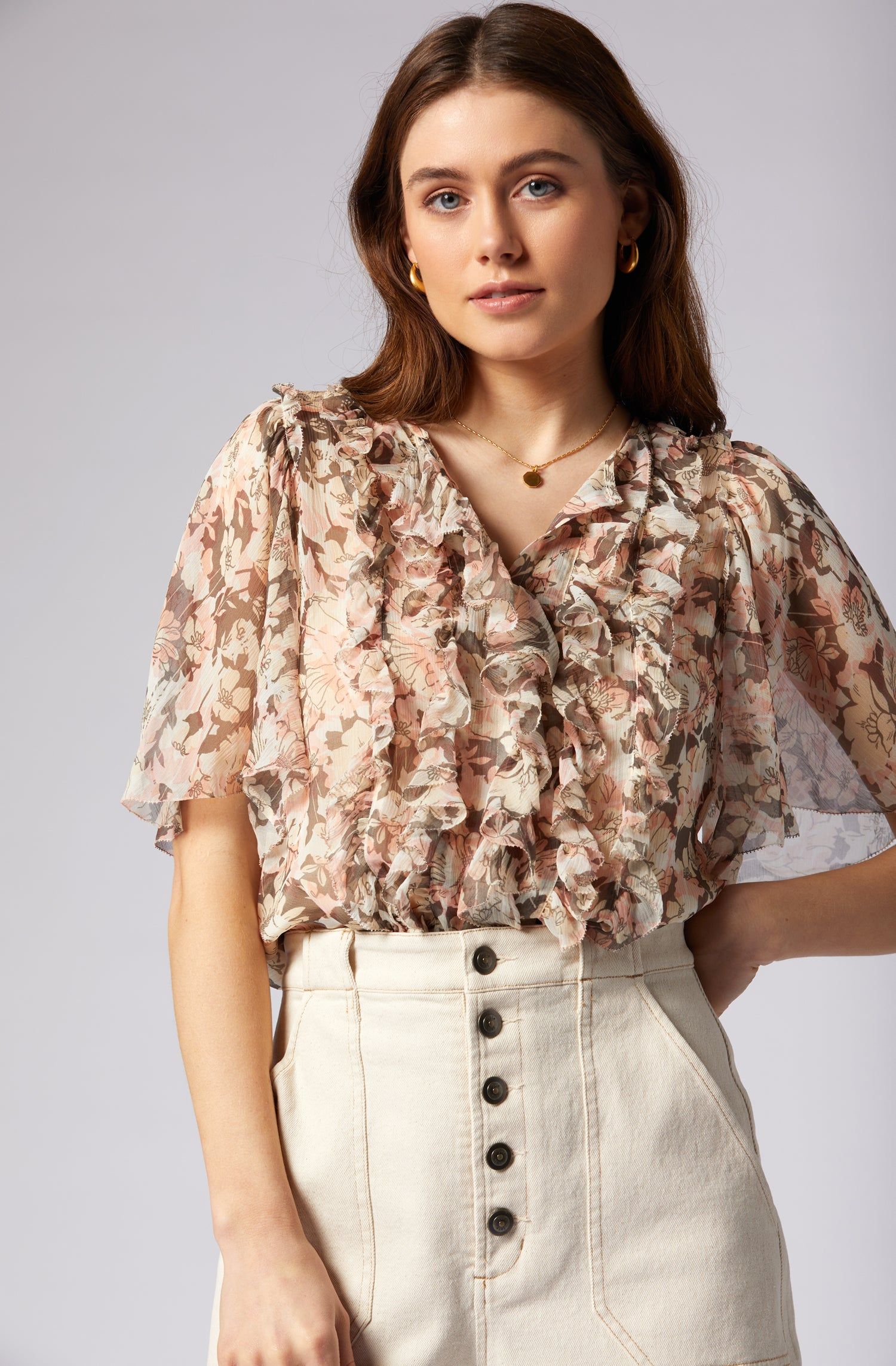 Mikayla Short Sleeve Silk Top sold by Joie