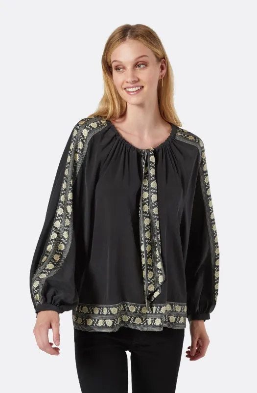 Lomande Long Sleeve Silk Top sold by Joie