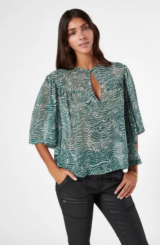 Moore Short Sleeve Silk Top sold by Joie