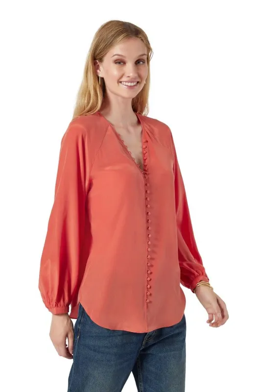 Shariana Long Sleeve Silk Top sold by Joie