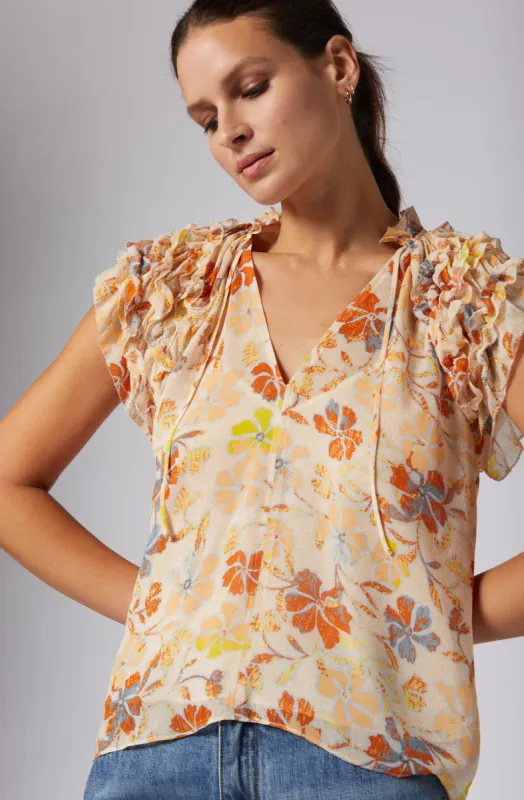 Tezza Short Sleeve Silk Top sold by Joie
