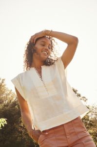 Ayon Sleeveless Linen Top sold by Joie