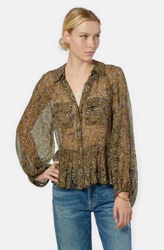 Becki Long Sleeve Silk Top sold by Joie