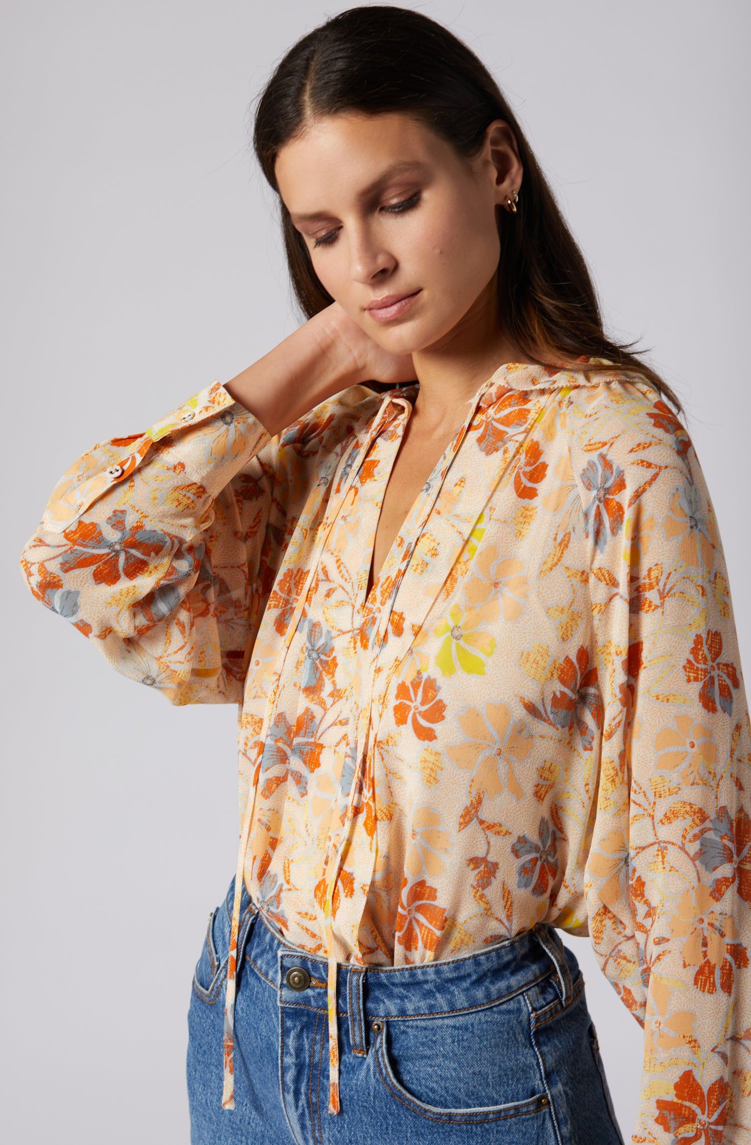 Daisy Long Sleeve Silk Top sold by Joie
