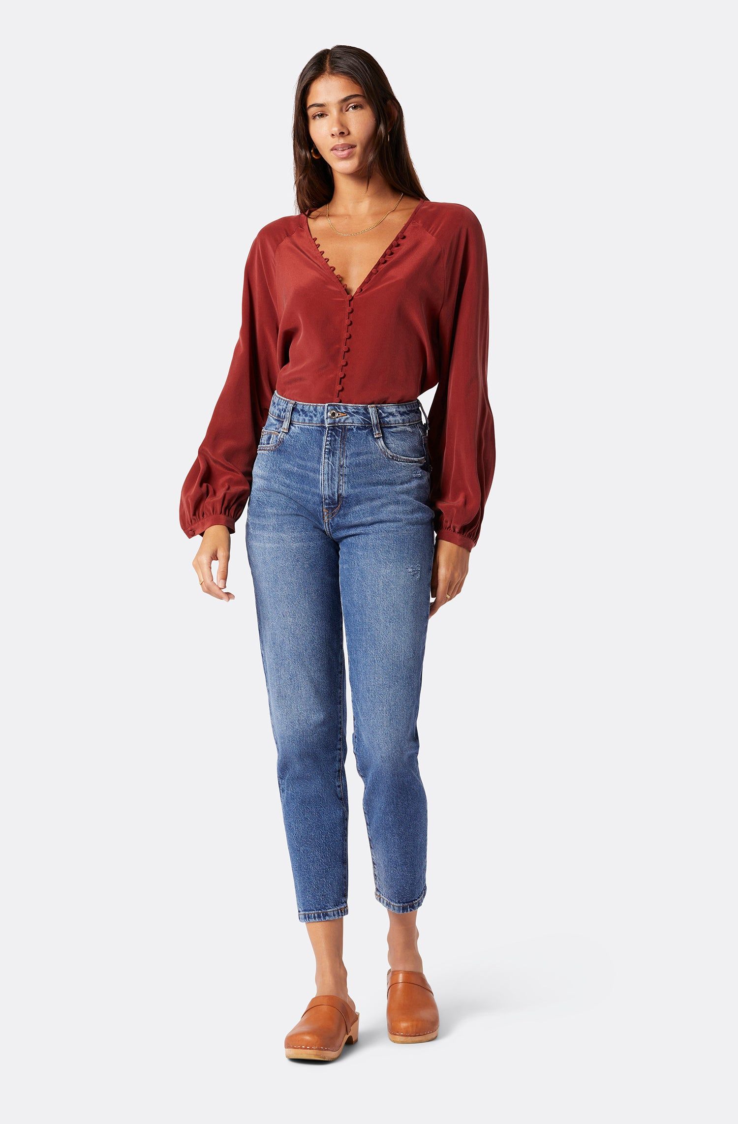 Shariana Long Sleeve Silk Top sold by Joie