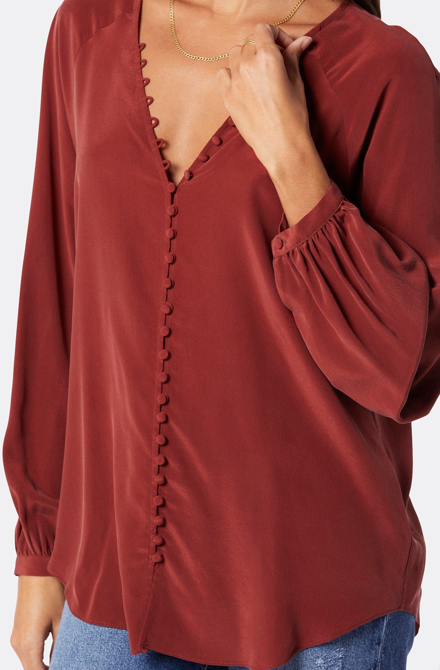 Shariana Long Sleeve Silk Top sold by Joie product image thumbnail 4