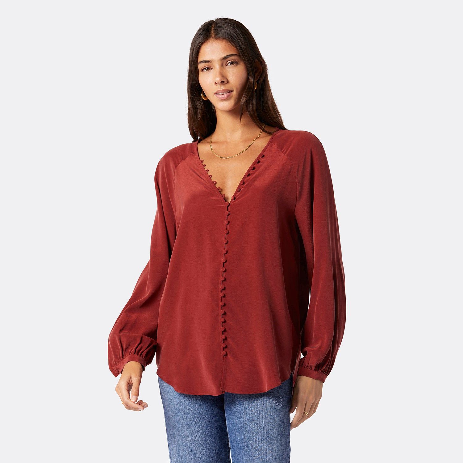 Shariana Long Sleeve Silk Top sold by Joie product image thumbnail 7