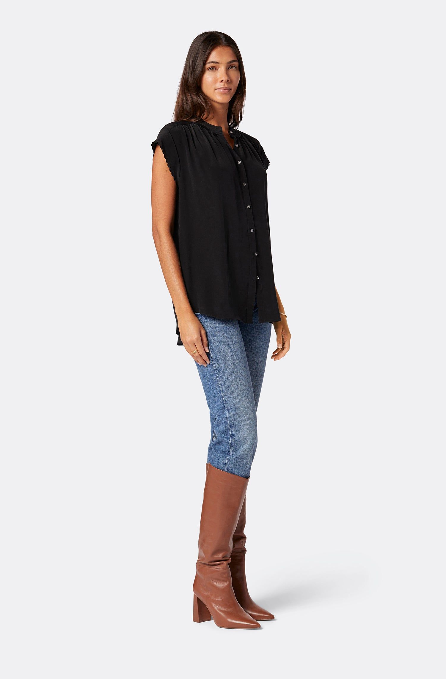 Calais Short Sleeve Silk Top sold by Joie product image thumbnail 5