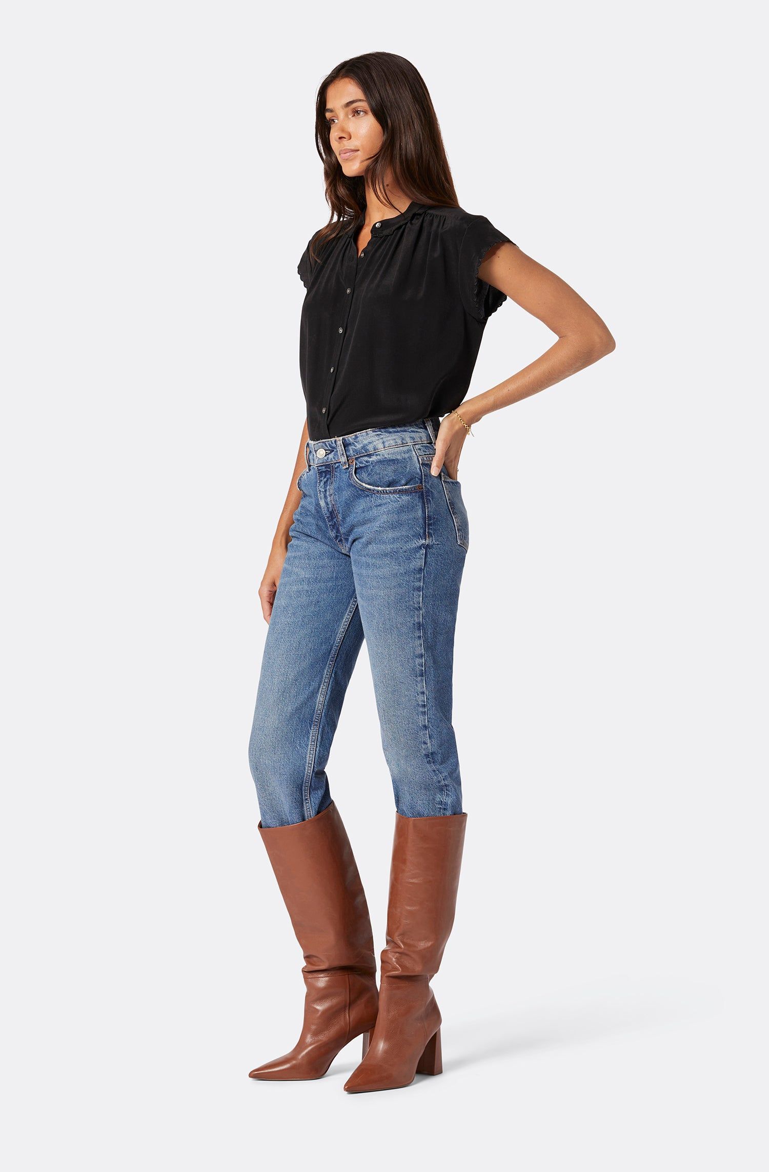 Calais Short Sleeve Silk Top sold by Joie product image thumbnail 3