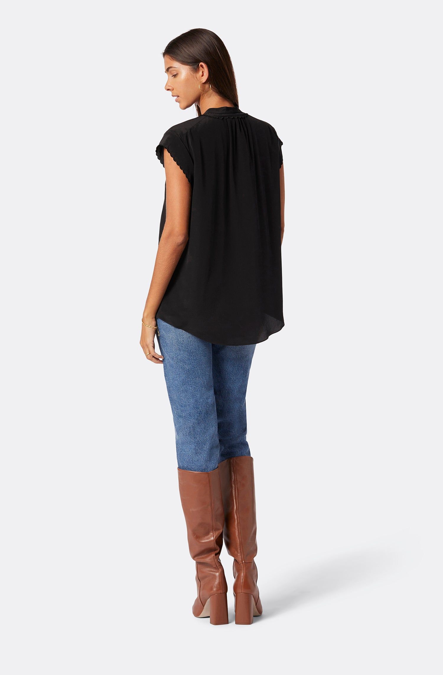 Calais Short Sleeve Silk Top sold by Joie product image thumbnail 6