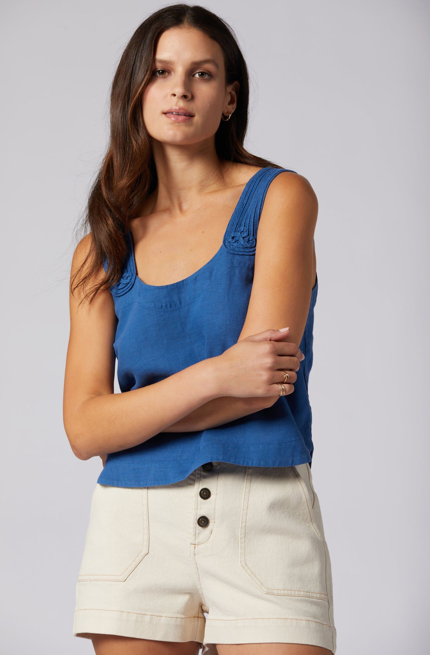 Paisley Sleeveless Linen Top sold by Joie