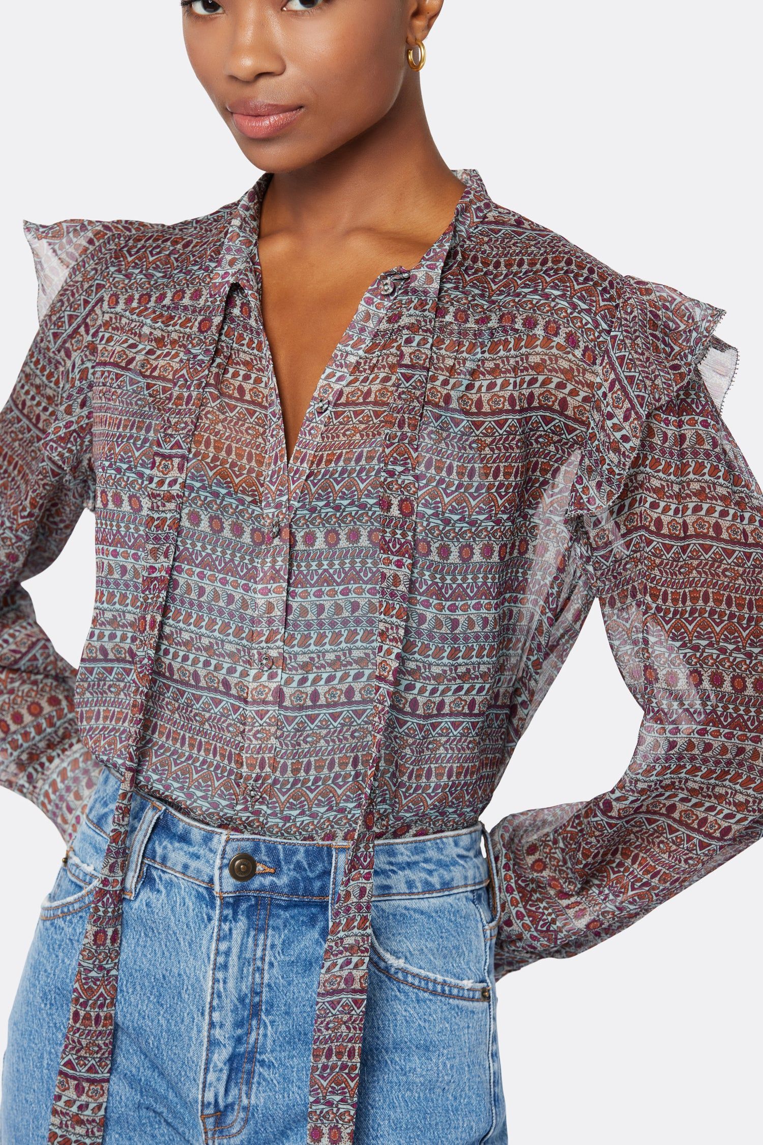 Eloise Long Sleeve Silk Top sold by Joie product image thumbnail 3