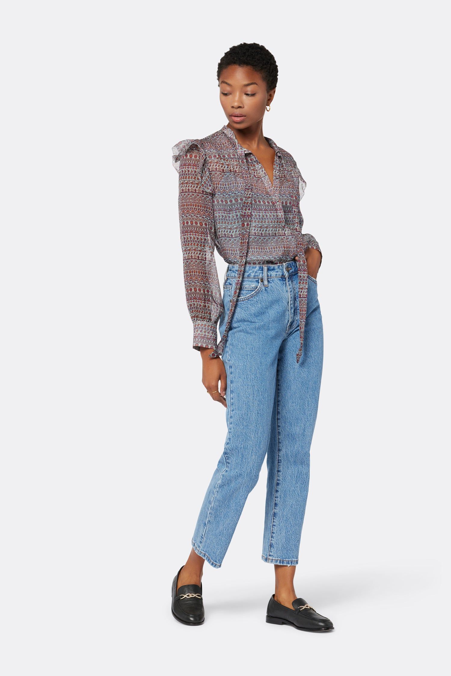 Eloise Long Sleeve Silk Top sold by Joie product image thumbnail 4