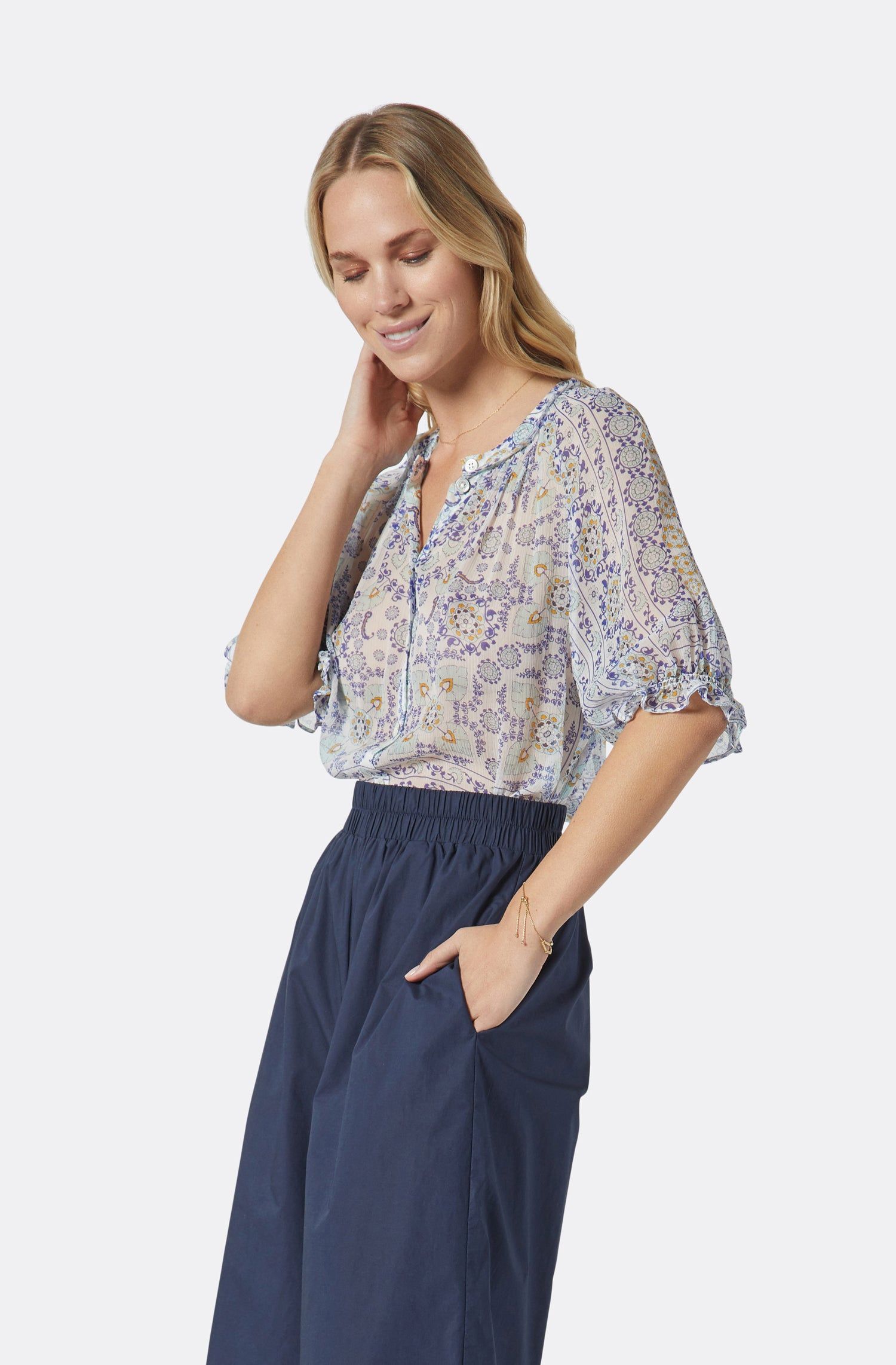 Moneta Short Sleeve Silk Top sold by Joie product image thumbnail 4