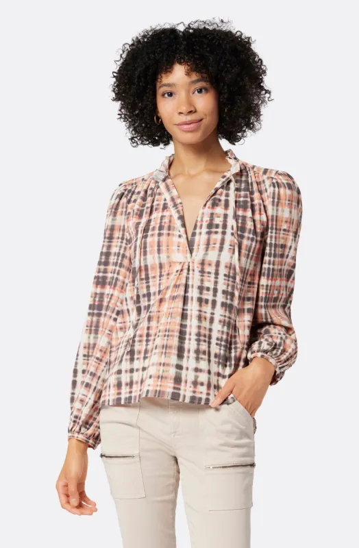 Jindrah Long Sleeve Cotton Top made by Joie
