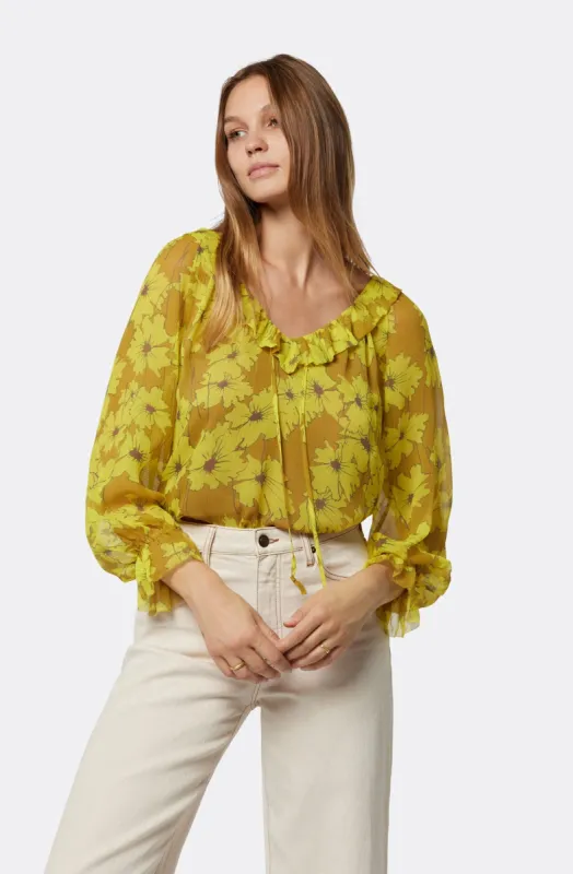 Vernon Long Sleeve Silk Top sold by Joie