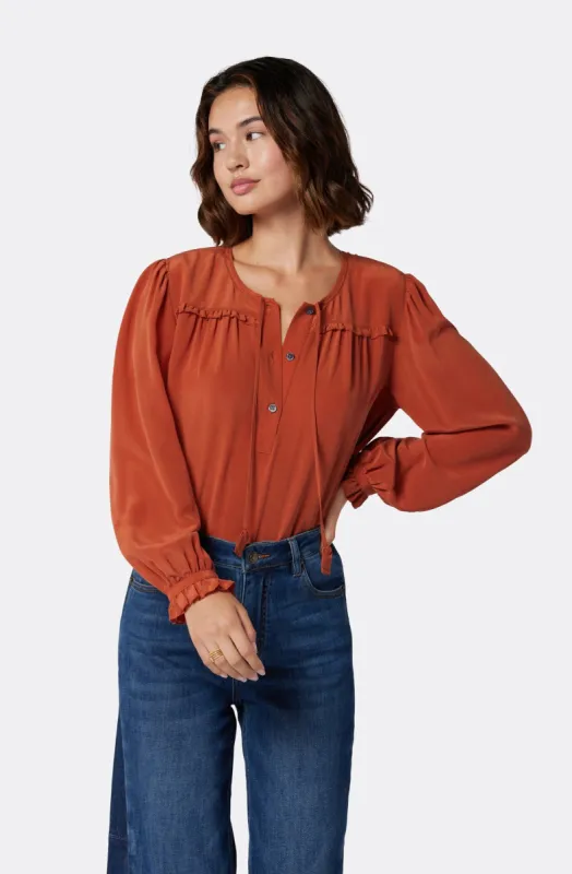 Yerba Long Sleeve Silk Top sold by Joie